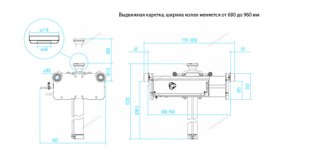 Домкрат пневмогидравлический ямный (канавный подъемник), 15 т N5015T