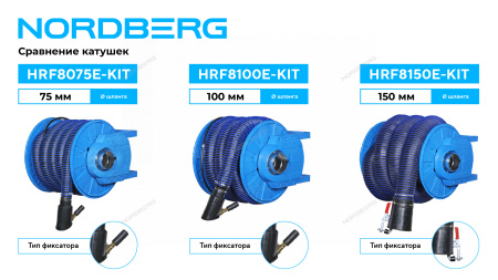 Катушка для сбора выхлопных газов с автоматическим приводом со шлангом L=8 м, D=150 мм и насадкой HRF8150E-KIT