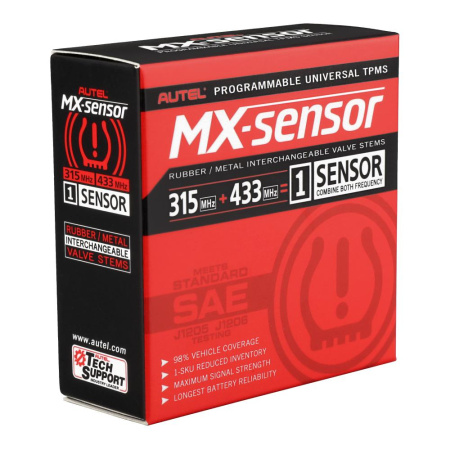 Датчик TPMS Autel MX-1 433МГц+315МГц, быстрофиксируемый, программируемый, универсальный, серебристый