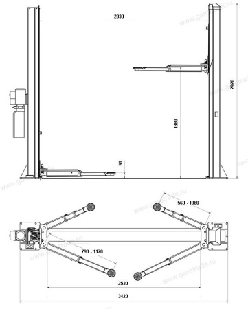 Двухстоечный подъемник RLP2-450S