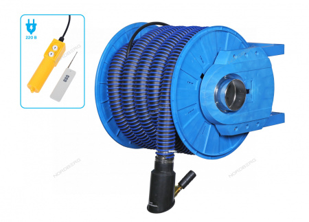 Катушка для сбора выхлопных газов с автоматическим приводом со шлангом L=8 м, D=75 мм и насадкой HRF8075E-KIT